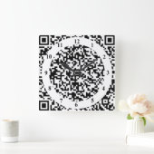 Art Wall Clock mit QR-Code - Modern Quadratische Wanduhr (Zuhause)