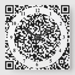 Art Wall Clock mit QR-Code - Modern Quadratische Wanduhr