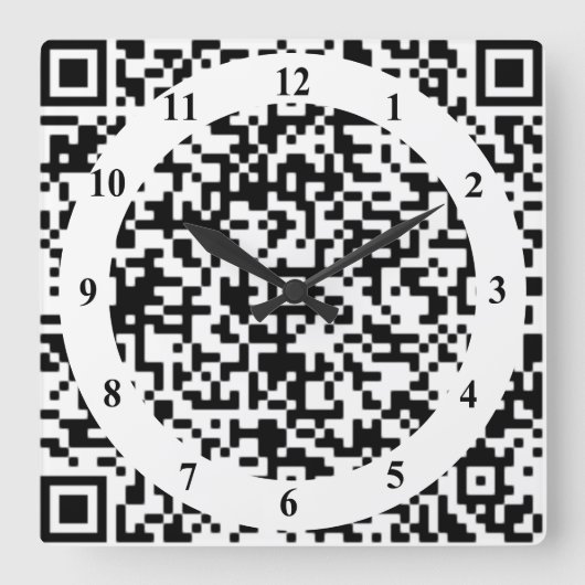 Art Wall Clock mit QR-Code - Modern Quadratische Wanduhr (Vorderseite)