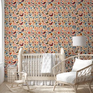 Art Wallpaper | Tribal Folk Pattern Wall Mural Tapete