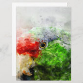 Art Watercolor Parrot Green Parakeet Geschenk (Vorne/Hinten)