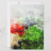 Art Watercolor Parrot Green Parakeet Geschenk (Vorderseite)