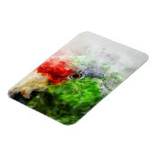 Art Watercolor Parrot Green Parakeet Geschenk Magnet (Linke Seite)