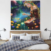 *~ Art Waterfall Pick Blume Pond AP56 Leinwanddruck (Insitu (Schlafzimmer))