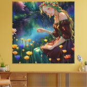 *~ Art Waterfall Pick Blume Pond AP56 Leinwanddruck (Insitu (Wohnzimmer))