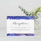 Art Wedding Reception Blue Begleitkarte (Stehend Vorderseite)