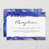 Art Wedding Reception Blue Begleitkarte (Vorne/Hinten)