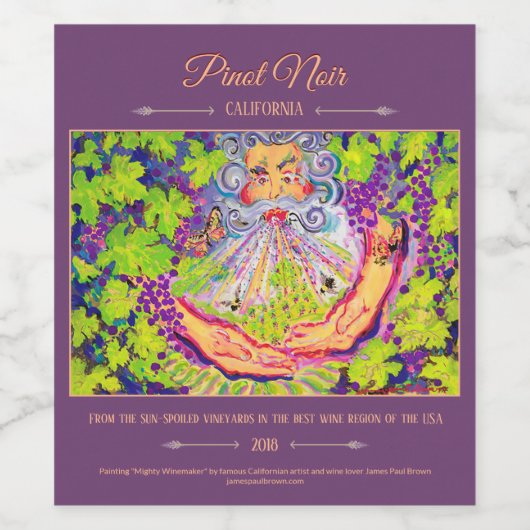 Art Wine Label "Mighty Winemaker" Weinetikett (Einzelnes Label)