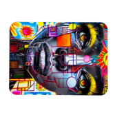 Art Woman Face Colorful Magnet (Horizontal)
