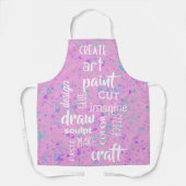 Art Words Pink Paint Spritzer Schürze (Vorderseite)