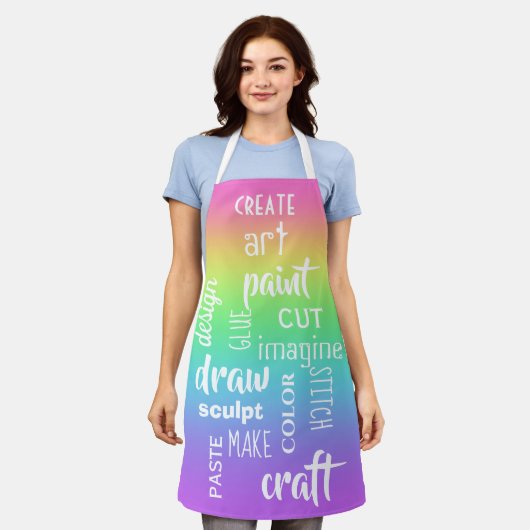 Art Words Rainbow Gradient Schürze (Getragen)