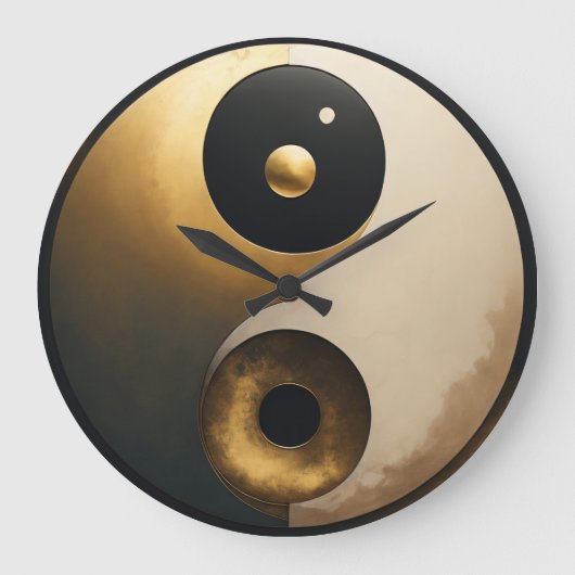 Art Yin Yang Große Wanduhr (Vorderseite)