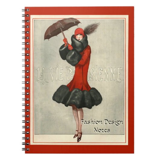 ArtDeco 20’s Flapper/Fashion Illustration Notebook Notizblock (Vorderseite)