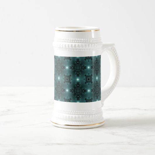Artdeco-Blume im Retro-Stil Bierglas (VorderseiteRechts)
