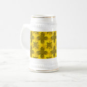 Artdeco-Blume im Retro-Stil Bierglas (Vorderseite Links)