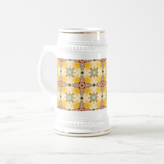 Artdeco-Blume im Retro-Stil Bierglas (Vorderseite Links)