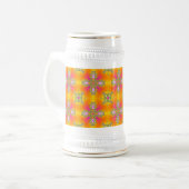 Artdeco-Blume im Retro-Stil Bierglas (Vorderseite Links)