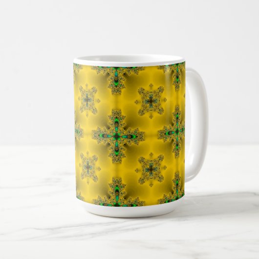 Artdeco-Blume im Retro-Stil Kaffeetasse (VorderseiteRechts)