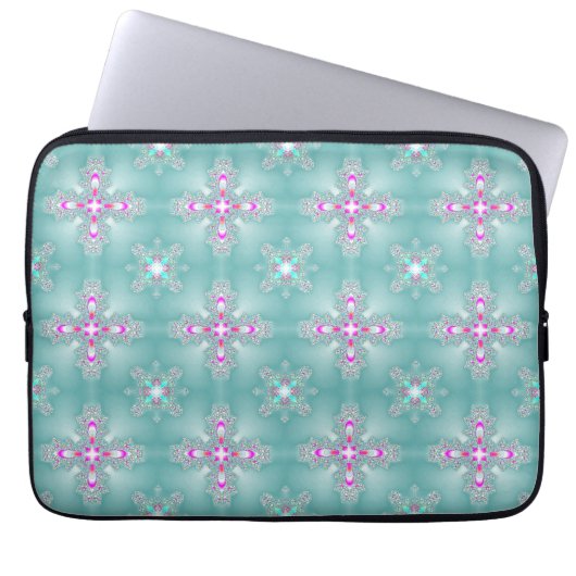 Artdeco-Blume im Retro-Stil Laptopschutzhülle (Vorderseite)