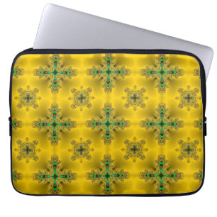 Artdeco-Blume im Retro-Stil Laptopschutzhülle