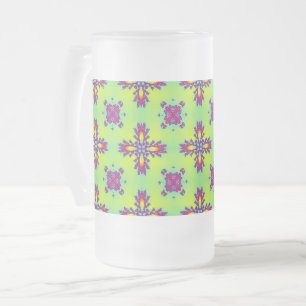 Artdeco-Blume im Retro-Stil Mattglas Bierglas