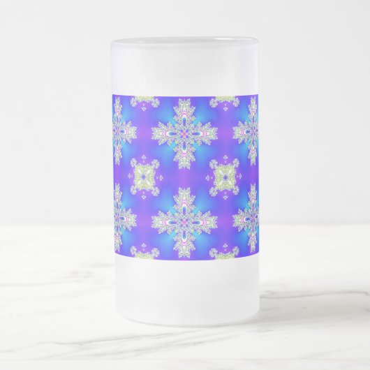 Artdeco-Blume im Retro-Stil Mattglas Bierglas (Mittel)