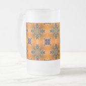 Artdeco-Blume im Retro-Stil Mattglas Bierglas (Vorderseite Links)