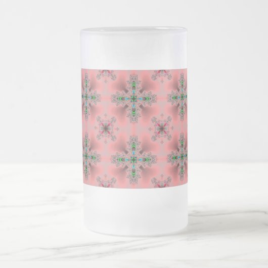 Artdeco-Blume im Retro-Stil Mattglas Bierglas (Mittel)