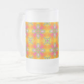 Artdeco-Blume im Retro-Stil Mattglas Bierglas (Vorderseite Links)