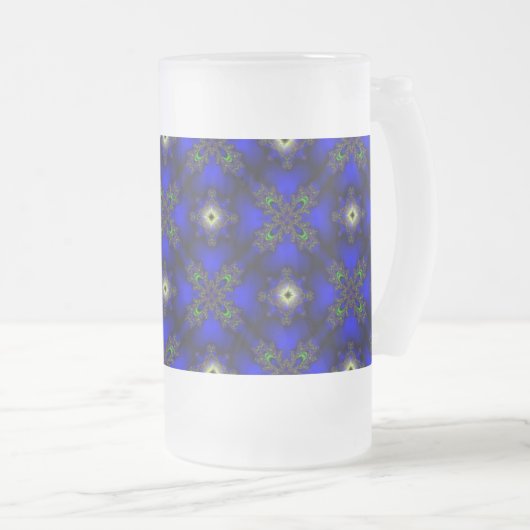 Artdeco-Blume im Retro-Stil Mattglas Bierglas (VorderseiteRechts)