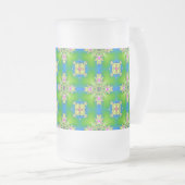 Artdeco-Blume im Retro-Stil Mattglas Bierglas (VorderseiteRechts)