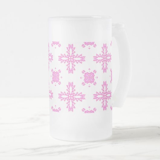 Artdeco-Blume im Retro-Stil Mattglas Bierglas (VorderseiteRechts)