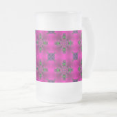 Artdeco-Blume im Retro-Stil Mattglas Bierglas (VorderseiteRechts)