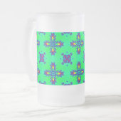 Artdeco-Blume im Retro-Stil Mattglas Bierglas (Vorderseite Links)