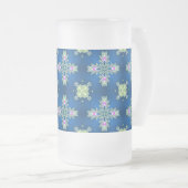 Artdeco-Blume im Retro-Stil Mattglas Bierglas (VorderseiteRechts)