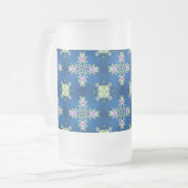 Artdeco-Blume im Retro-Stil Mattglas Bierglas (Vorderseite Links)