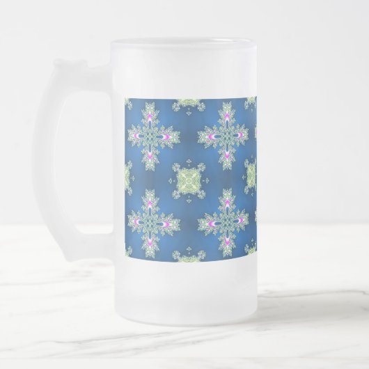 Artdeco-Blume im Retro-Stil Mattglas Bierglas (Links)