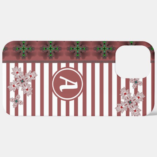 Artdeco-Blume im Retro-Stil mit Monogramm Case-Mate iPhone Hülle (Rückseite / Rechts)