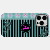 Artdeco-Blume im Retro-Stil mit Monogramm Case-Mate iPhone Hülle (Rückseite (Horizontal))