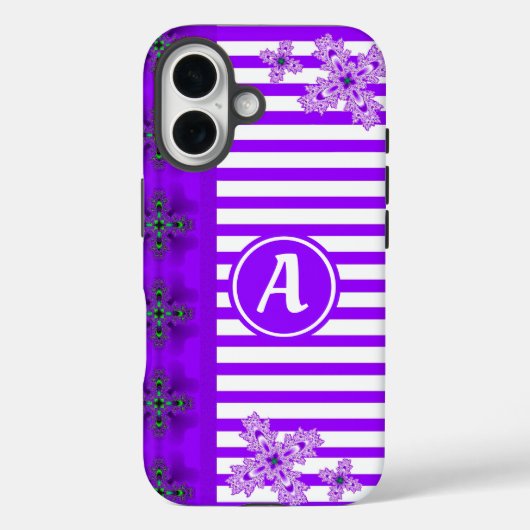 Artdeco-Blume im Retro-Stil mit Monogramm Case-Mate iPhone Hülle (Rückseite)