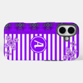 Artdeco-Blume im Retro-Stil mit Monogramm Case-Mate iPhone Hülle (Rückseite (Horizontal))