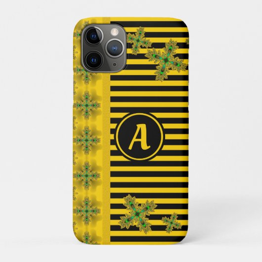 Artdeco-Blume im Retro-Stil mit Monogramm Case-Mate iPhone Hülle (Rückseite)