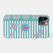 Artdeco-Blume im Retro-Stil mit Monogramm Case-Mate iPhone Hülle (Rückseite (Horizontal))