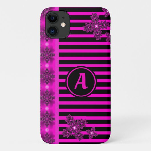 Artdeco-Blume im Retro-Stil mit Monogramm Case-Mate iPhone Hülle (Rückseite)