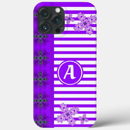 Artdeco-Blume im Retro-Stil mit Monogramm Case-Mate iPhone Hülle (Rückseite)
