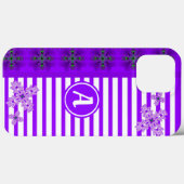 Artdeco-Blume im Retro-Stil mit Monogramm Case-Mate iPhone Hülle (Rückseite (Horizontal))