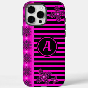 Artdeco-Blume im Retro-Stil mit Monogramm iPhone 16 Pro Max Hülle