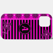 Artdeco-Blume im Retro-Stil mit Monogramm Case-Mate iPhone Hülle (Rückseite (Horizontal))