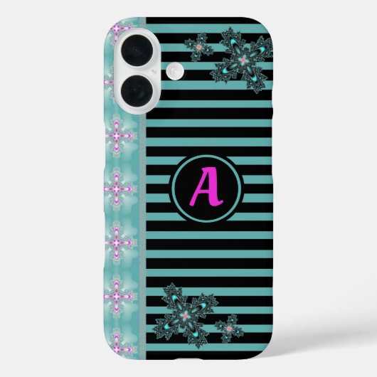 Artdeco-Blume im Retro-Stil mit Monogramm Case-Mate iPhone Hülle (Rückseite)