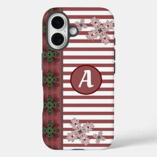Artdeco-Blume im Retro-Stil mit Monogramm iPhone 16 Hülle